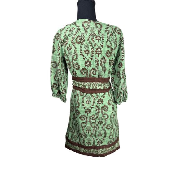 QVC Studio Park Regular Printed Dress w/ Removable Belt Green NWOT Size M - Picture 3 of 6